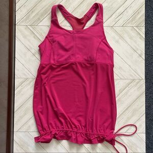 Athleta Racerback Hot Pink Tank Top Lined Size Medium